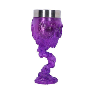 Clear Purple Skull Goblet Dark Fantasy Chalice Gothic Occult Drinkware Macabre Gift