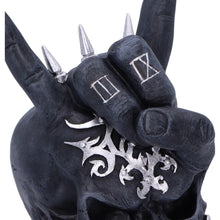 Charger l&#39;image dans la galerie, Gothic Skull Horns Ornament | Rock Band Hand Gesture Statue | 17.5cm Hand-Painted Resin Collectible
