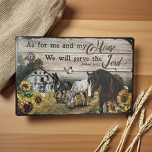 Load image into Gallery viewer, Christian Farmhouse Wall Art As For Me And My House Metal Sign 30 cm
