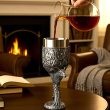 Load image into Gallery viewer, Celtic Stag Head Goblet Monarch of the Glen Chalice Pagan Gothic Altar Wine Cup
