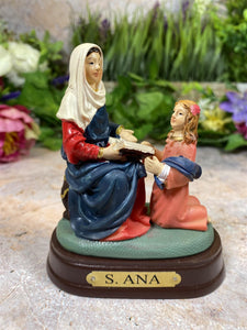 Saint Anne Teaching Mary Resin Statue, Hand-Painted Figurine, Inspirational Religious Decor, Christian Education Symbol-OsirisTradingUK