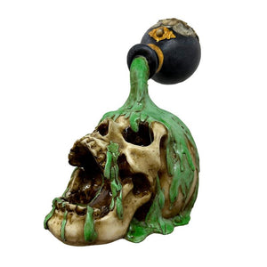 Witchcraft Skull Statue - Gothic Alchemy Potion Figurine Fantasy Halloween Decor