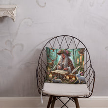 Load image into Gallery viewer, Mystical Forest Witch Cushion - Enchanting 18&quot; x 18&quot; Wiccan Decor, Magical Nature Pillow
