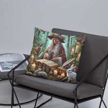 Load image into Gallery viewer, Mystical Forest Witch Cushion - Enchanting 18&quot; x 18&quot; Wiccan Decor, Magical Nature Pillow

