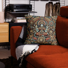 Load image into Gallery viewer, Vibrant Ancient Goddess Kali Hindu Motifs Cushion Decorative Throw Pillow
