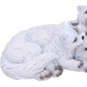 Wolf Family Figurine with Playful Pups Wildlife Decor Sculpture Animal Ornament