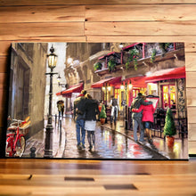 Load image into Gallery viewer, Macneil Studios NIGHTTIME CAFE Ceramic Wall Art Tile 30x20cm | Cityscape Painting Decor
