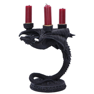 Gothic Dragon Candle Holder Triple Candelabra Fantasy Medieval Sculpture Decor