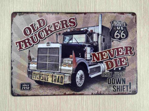 Rustic Charm Vintage Metal Sign - Celebrating the Golden Era of Old Truckers Man Cave Garage Shed Wall Decor-OsirisTradingUK