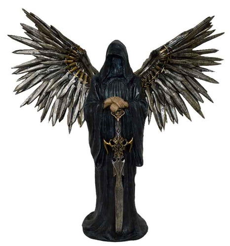 Grim Reaper with Sword Statue - Gothic Home Decor Dark Fantasy Collectible-OsirisTradingUK