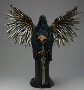 Grim Reaper with Sword Statue - Gothic Home Decor Dark Fantasy Collectible