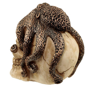 Fantasy Octopus Skull Statue - Gothic Steampunk Home Decor Ornament