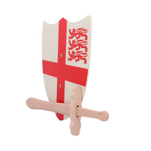 Load image into Gallery viewer, St. George Medieval Wooden Shield &amp; Sword Set Knight Costume Accessory
