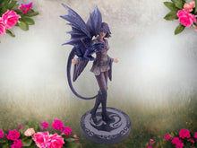 Load image into Gallery viewer, Enchanting Guardian Dragon &amp; Fairy Statue - Mystical Fantasy Art, Anne Stokes Collection, Resin Crafted, Collector’s Decor, Home Accent Piece
