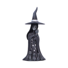Laden Sie das Bild in den Galerie-Viewer, Little Souls Aura Figurine Gothic Witch Cat Stars and Moons Wiccan Altar Decor
