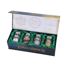 Load image into Gallery viewer, Lord of the Rings Hobbit Shot Glass Set Official Frodo, Sam, Merry, Pippin Cups
