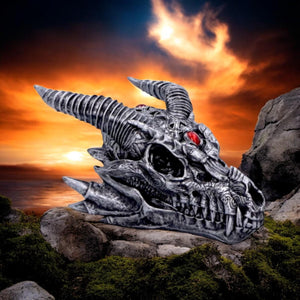 Nemesis Now Dragon Skull Tribal Flame Figurine - Gothic Decor 21.5cm