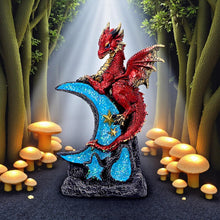 Load image into Gallery viewer, Crescent Moon Dragon Statue Fantasy Figurine Gothic Mythical Creature Art Decor
