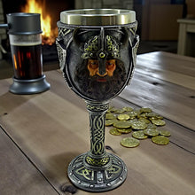 Load image into Gallery viewer, Medieval Viking Goblet Norse Warrior Chalice Resin Drinking Cup Fantasy Decor
