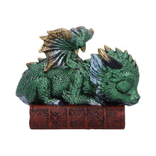 Load image into Gallery viewer, Fantasy Sleeping Dragon Ornament Gothic Creature Figurine on Magic Spell Book
