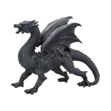 Laden Sie das Bild in den Galerie-Viewer, Dragon Watcher Obsidian Statue Dark Fantasy Decor Gothic Collectible Figurine Art
