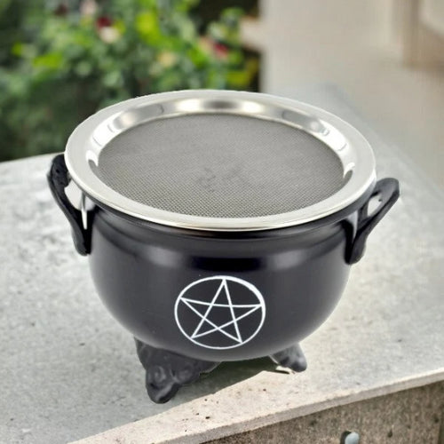 Mystical Pentagram Cauldron Burner, Enchanting Metal Incense Holder, Wiccan Ritual Altar Decor-OsirisTradingUK