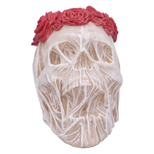 Veiled Skull Statue with Rose Wreath Gothic Wedding Gift Fantasy Ornament Decor