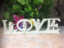 Load image into Gallery viewer, Cherub LOVE Lettering Statue | Angelic Resin Home Decor | Romantic Mantlepiece Accent | Boxed Cherubim Display | Valentine&#39;s Day Gift-OsirisTradingUK
