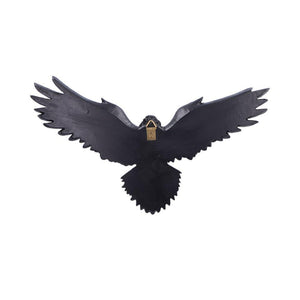 Mystical Black Raven Wall Ornament Decoration Fantasy Gothic Plaque  Art Decor