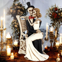 Load image into Gallery viewer, Gothic Bride &amp; Groom Wedding Figurine | Eternal Love Skeleton Couple Ornament
