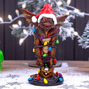 Gremlins Mohawk Figurine + Fairy Lights Christmas Horror Movie Statue Decor
