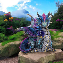 Load image into Gallery viewer, Mystical Crystal Ball Dragon Figurine | Fantasy Gothic Dragon Statue | Resin Ornament 15.5cm
