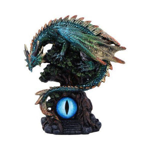 Dragon Figurine with Mystical Eye | Hand-Painted Gothic Fantasy Resin Statue