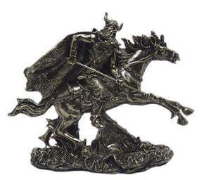 Sculpture mythique de guerrier viking - Statue en résine finition bronze 18x14 cm à collectionner