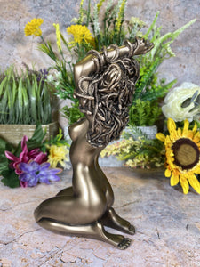 Exquisite Bronze Effect Medusa Sculpture - 21 cm Tall - Greek Mythology Artwork-OsirisTradingUK