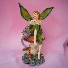 Charger l&#39;image dans la galerie, Whimsical Forest Fairy with Dragon Companion Statue, Mythical Figurine, Enchanted Woodland Decor, Fantasy Creature Art, Unique Gift Idea-OsirisTradingUK
