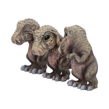Load image into Gallery viewer, Three Wise T-Rex Dinosaur Figurines Set See No, Speak No, Hear No Evil Figurines
