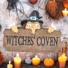 Load image into Gallery viewer, Witches&#39; Coven Wall Plaque | 20 cm Resin Halloween Decor
