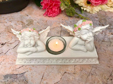 Load image into Gallery viewer, Angelic Cherubs Resin Candle Holder, Elegant Twin Cherub Tealight Stand, Indoor Decorative Angel Figurine, Heavenly Inspired Home Accent-OsirisTradingUK
