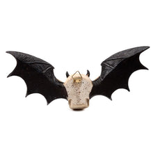 Load image into Gallery viewer, Wall-Mounted Gothic Skull Plaque - Bat Wings Occult Halloween Decor
