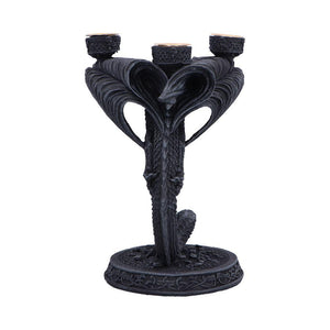 Gothic Dragon Candle Holder Triple Candelabra Fantasy Medieval Sculpture Decor