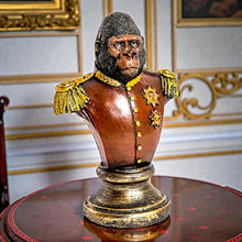 Load image into Gallery viewer, Gorilla Officer Bust Steampunk Military Animal Figure Regency Home Ornament
