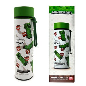 Reusable Stainless Steel Hot & Cold Insulated Drinks Bottle Digital Thermometer - Minecraft SSS� BOOM