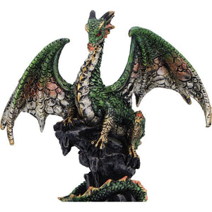 Fantasy Dragon Sculpture Guardian of Eggs Figurine Gothic Metallic Accents decor