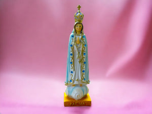 Resin Our Lady of Fatima Statue - 10cm Blessed Virgin Mary Figurine, Spiritual Decor, Religious Gift, Christian Ornament