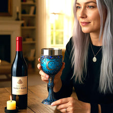 Load image into Gallery viewer, Wiccan Triple Moon Crone Chalice Goddess Goblet Pagan Ritual Alter Art Decor
