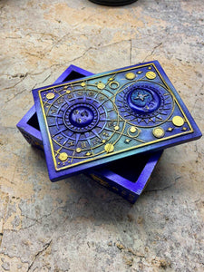 Astral Celestial Resin Box, Mystical Astrology Trinket Holder, Enchanted Zodiac Keepsake Box, Magic Moon and Stars Storage Case-OsirisTradingUK