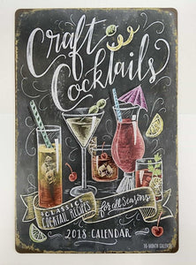 Vintage Style Craft Cocktails Metal Sign Retro Bar Decor Nostalgic Wall Art House Warming Gift