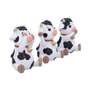Three Wise Cows Figurine Set See No Hear No Speak No Evil Farm Yard Ornaments