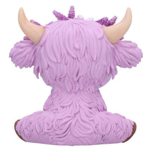 Load image into Gallery viewer, Moo Crew Hyacinth Purple Flower Cow Figurine Cute Farmhouse Ornament Decor
